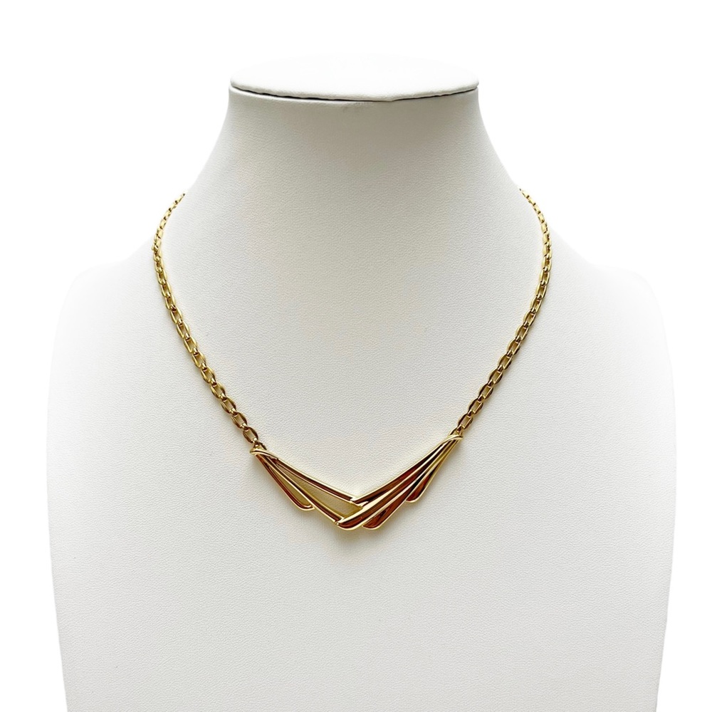 Vintage 90s Goldtone Openwork Accent Chain Collar Necklace
